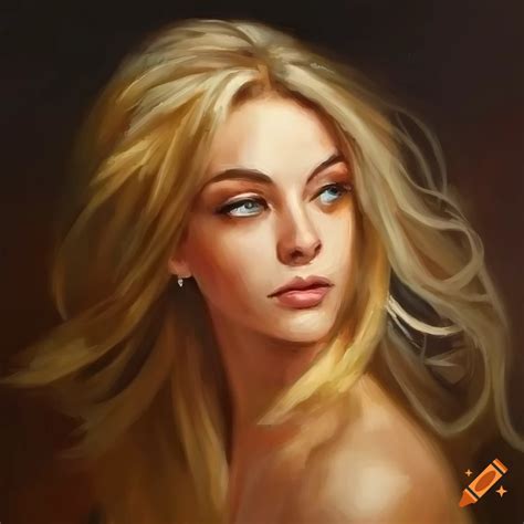 Beautiful Blond Woman In Detailed Oil Painting On Craiyon