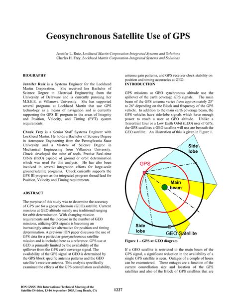 Geosynchronous Satellite Use of GPS - DocsLib