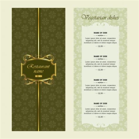 Restaurant Menu Template In Vintage Style Vector Design Stock Vector