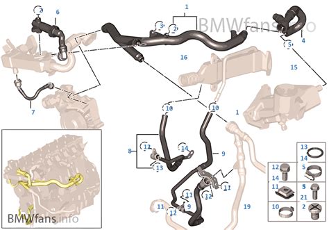 Cooling System Water Hoses BMW X5 E70 X5 3 5d M57N2 USA