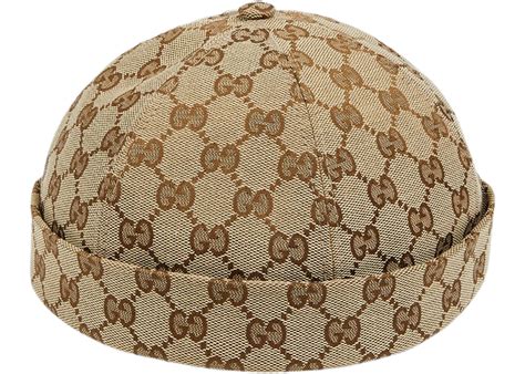 Gucci GG Cotton Canvas Hat Beige/Ebony Men's - FW22 - US