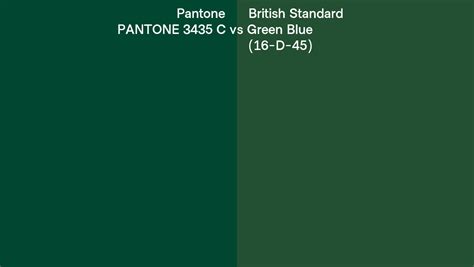 Pantone 3435 C Vs British Standard Green Blue 16 D 45 Side By Side