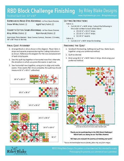 2023 RBD Block Challenge Patterns | Riley Blake Designs