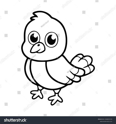 Cute Bird Clipart Black White Stock Vector Royalty Free 2168825239 Shutterstock