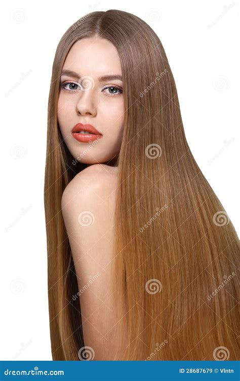 Meisje Met Lang Blond Haar Stock Afbeelding Image Of