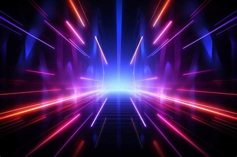 Premium Ai Image Abstract Neon Lights Background Design