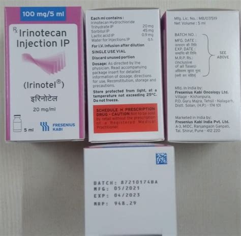 BUY Irinotel 100mg Irinotecan 100mg 5ml By FRESENIUS KABI ONCOLOGY