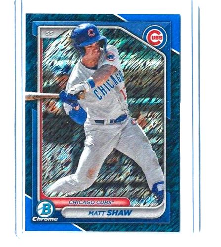 2024 Matt Shaw Bowman Chrome Blue Wave Refractor Prospect 150 Cubs