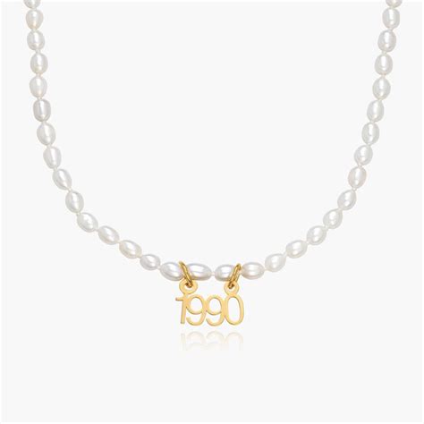 Lola Pearl Name Necklace Gold Vermeil Mynamenecklace