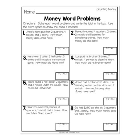 Nd Grade Math Worksheets Money Counting Money Money Word