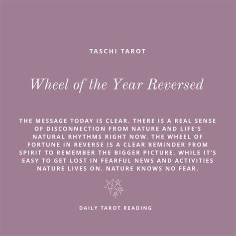 Wheel Of The Year Reversed Taschi Tarot Daily Tarot Reading Daily