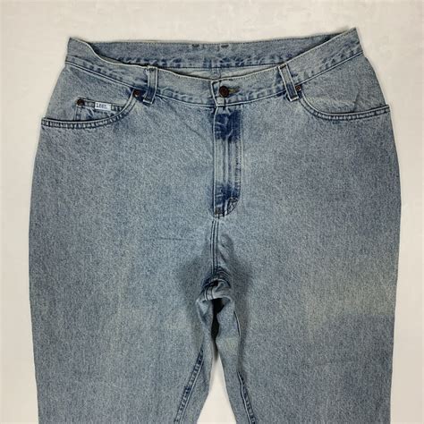 Vtg Lee Original High Rise Stone Washed Denim Jeans S Gem