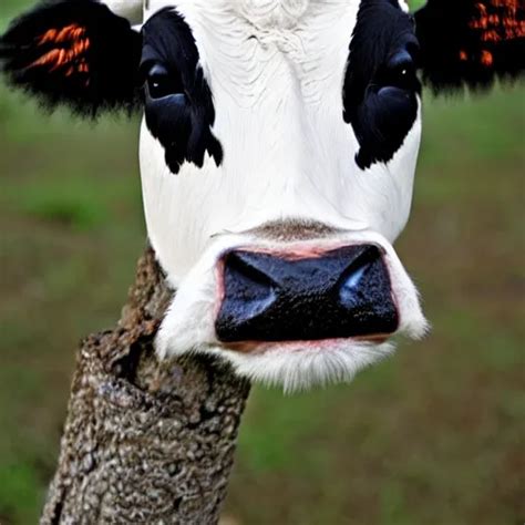 Photograph Of A Mix Between A Cow And An Owl A Cow Stable Diffusion