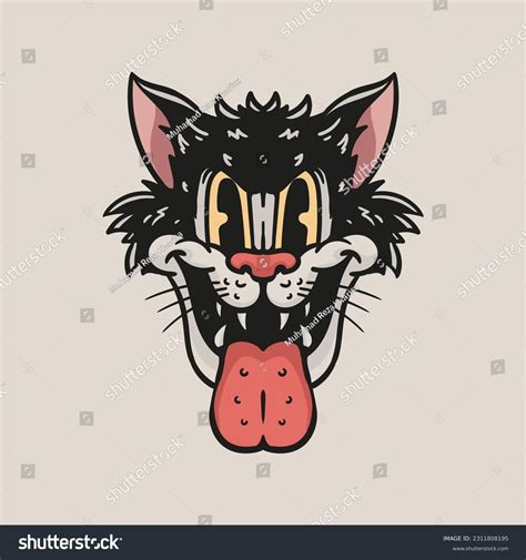 classic cartoon cat drawing illustration royalty