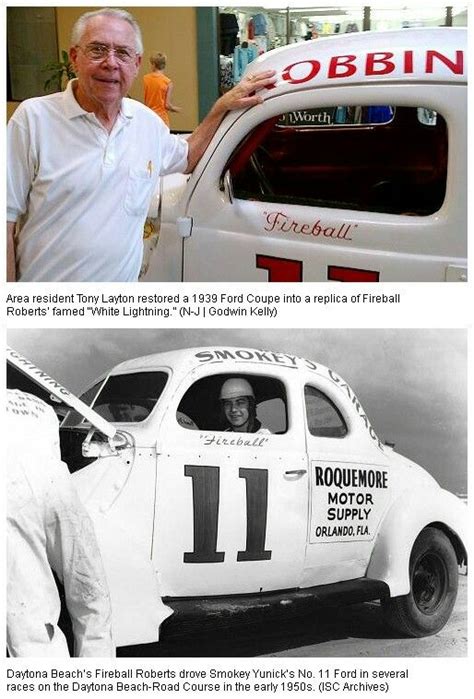 Fireball Roberts In Smokey Yunick S Ford Coupe Nascar Race Cars Old