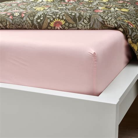 ULLVIDE fitted sheet, light pink, Full/Double - IKEA