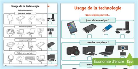 Activit Sur L Usage De La Technologie Teacher Made