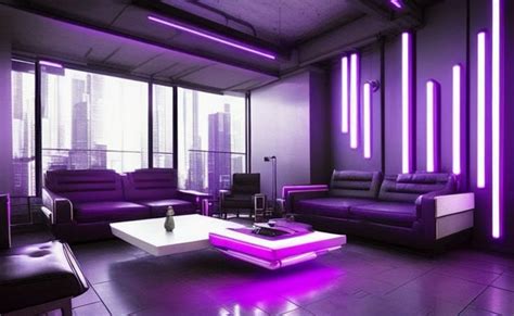 Futuristic Cyberpunk Living Room