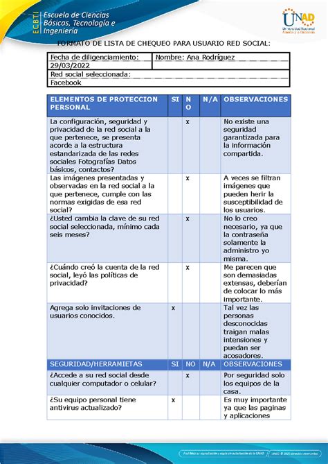 Anexo Lista De Chequeo Formato De Lista De Chequeo Para Usuario