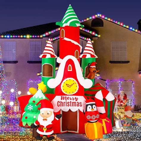 10ft Christmas Castle Inflatable Blow Up Outdoor Led Yard Christmas