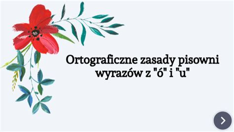 Ortograficzne Zasady Pisowni Wyraz W Z I U