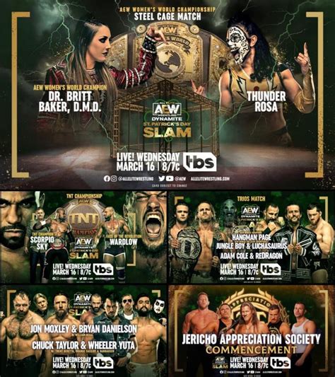 Card For Tonights Aew Dynamite St Patricks Day Slam 2022 R