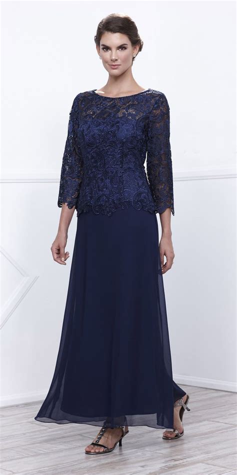 Navy Blue Mother Of Bride Gown Plus Size Mid Lace Sleeves Mother Of Groom Dresses Mother Of