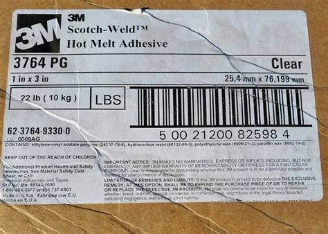 3m 3762 Q Hot Melt Adhesive Tan In X In Stick 11 Lb Case 58 Off