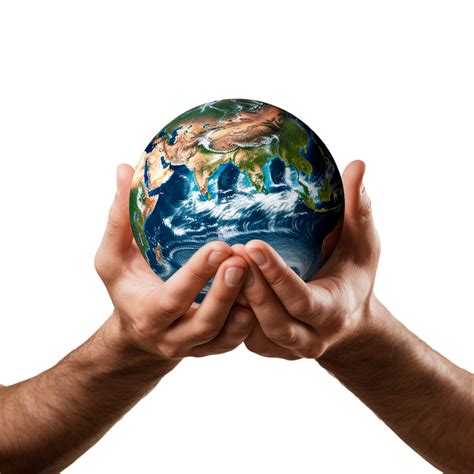 AI generated Hands holding earth isolated on transparent background ...