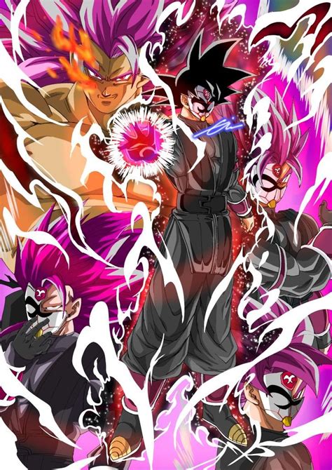 Goku Black Ssj Rose 1 2 3 Crimson Masked Saiyan Personajes De Dragon