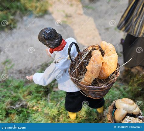 Medieval Village Baker Figurine Stock Photo - Image of taking, sweet: 114380874