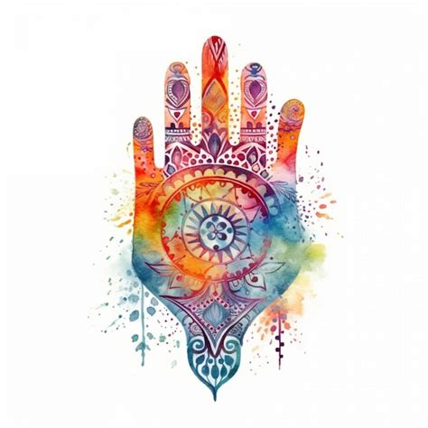 Premium AI Image | A painting of a hand with a colorful design on it ...