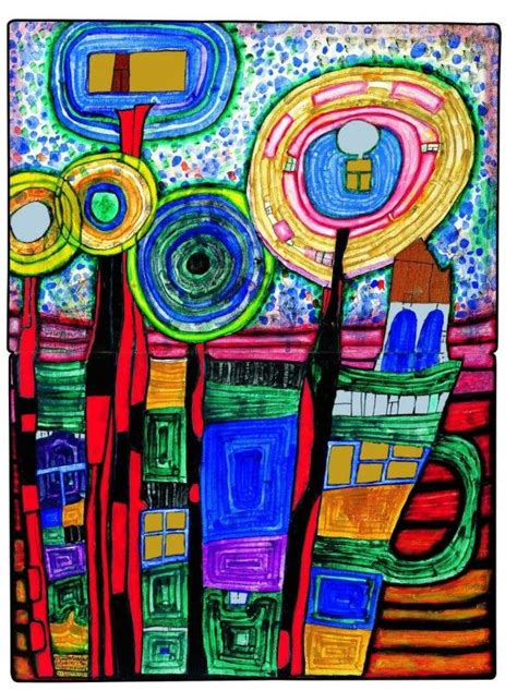 Friedensreich Hundertwasser 1991 Silent Flowers Mixed Media