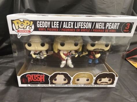 Rush Funko Pop Rocks Geddy Lee Alex Lifeson Neil Peart New Unopened 3