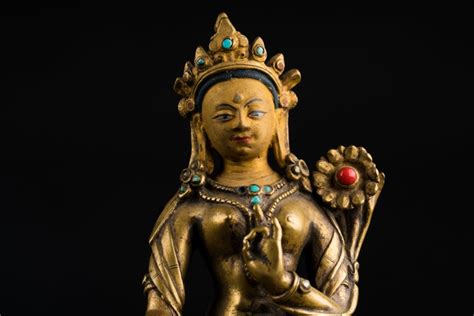 Scultura In Bronzo Raffigurante Tara Verde Tibet Inizi Xix Secolo