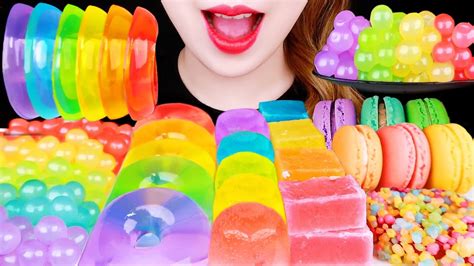 ASMR RAINBOW DONUTS JELLY TWINKLE JELLY JEWEL JELLY RAINBOW DESSERT