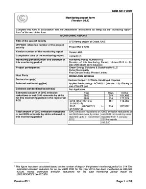 Fillable Online Carboncheck Co Cdm Mr Form Monitoring Report Form