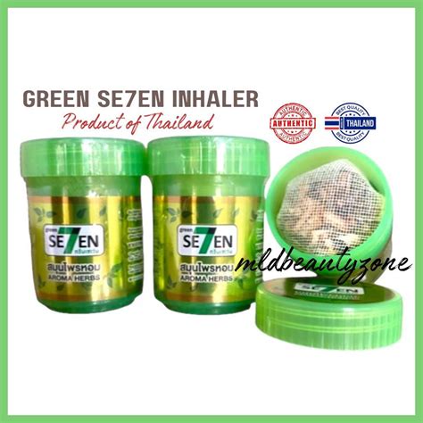 Authentic Thai Green 7 Seven Aroma Herbs Inhaler Thai Herbs W Herbal