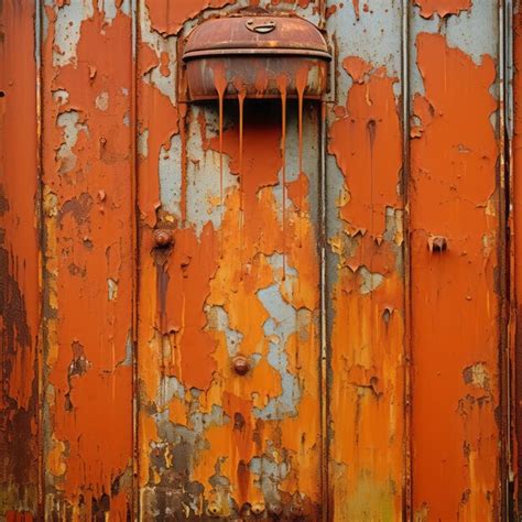 Premium AI Image An Old Rusty Metal Door With Peeling Paint