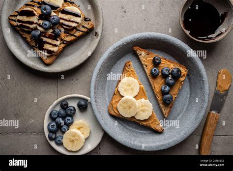 Peanut butter toast Stock Photo - Alamy