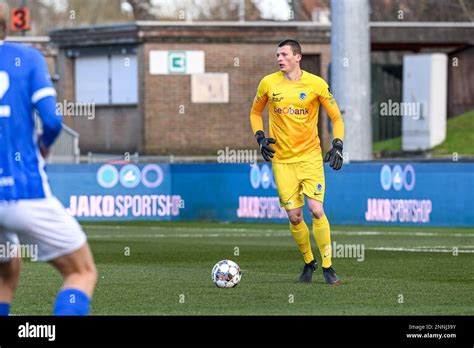 Goalkeeper Tobe Leysen 40 Of Jong Genk Pictured During A Soccer Game