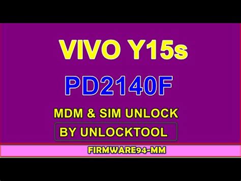 Vivo Y S Pd F Mdm Sim Unlock Remove By Unlock Tool No Need