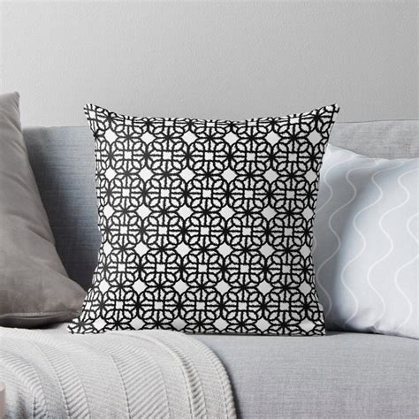 Black And White Abstract Geometric Pattern Fabric Textile Throw