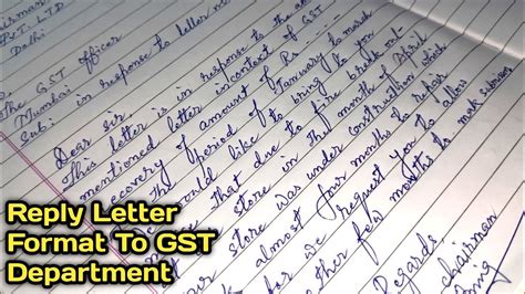 Reply Letter Format To Gst Department Letter Writing Formal