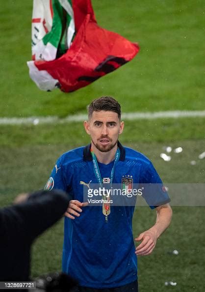 A Fan Throws Jorginho An Italy Flag After The Uefa Euro 2020 News