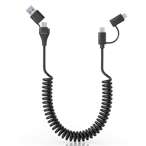 USB C Und Lightning Spiralkabel 2 In 1 Android Auto Apple Carplay Kabel