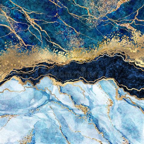 Abstract Background Blue Marble Fake Stone Texture Liquid Paint