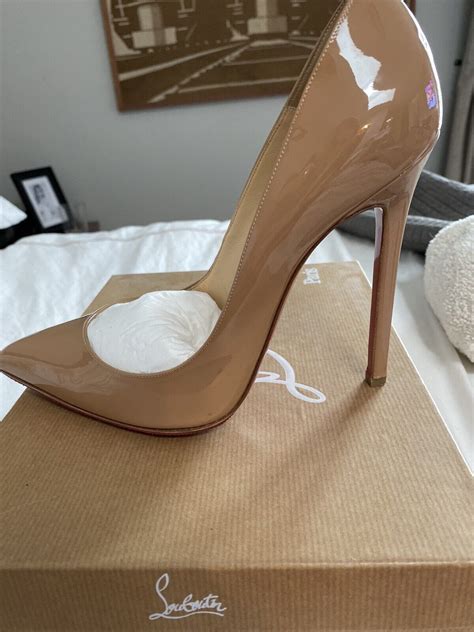 Christian Louboutin Pigalle 120 Nude Patent Calf Heel Gem