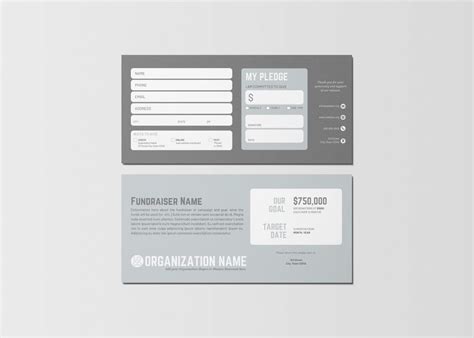 Donation Pledge Card Donor Pledge Card Template Customizable Template ...