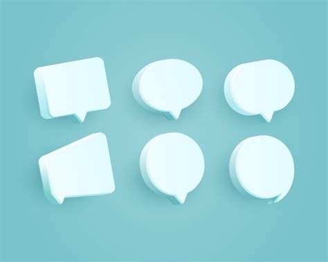 Premium Vector 3d Tosca Speech Bubble Chat Icon Collection Set Poster And Sticker Concept